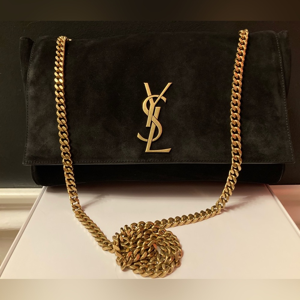 SAINT LAURENT YSL Black Reversible Medium Kate in Smooth Leather/Suede - Picture 6 of 14